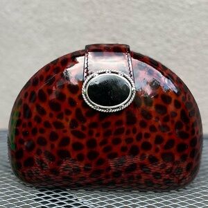 Brighton Leopard Print Clutch with Black Accent